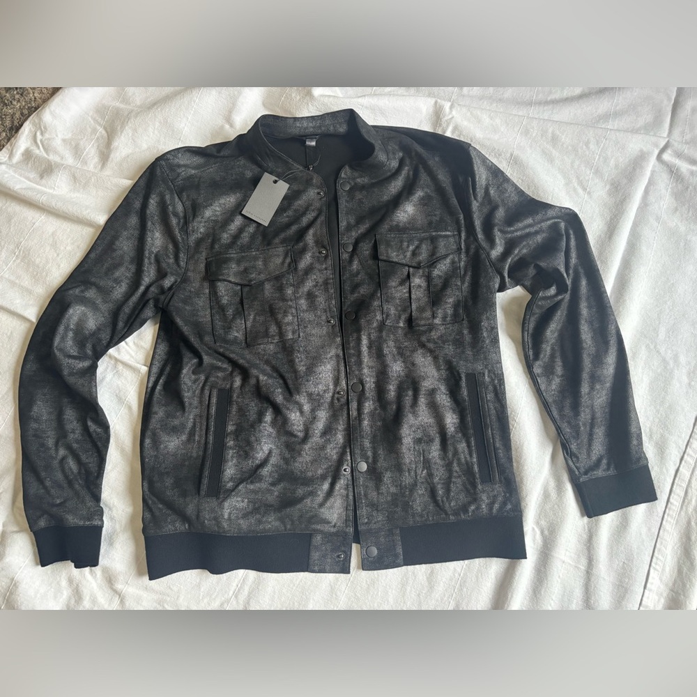 John Varvatos Charcoal Bomber Jacket